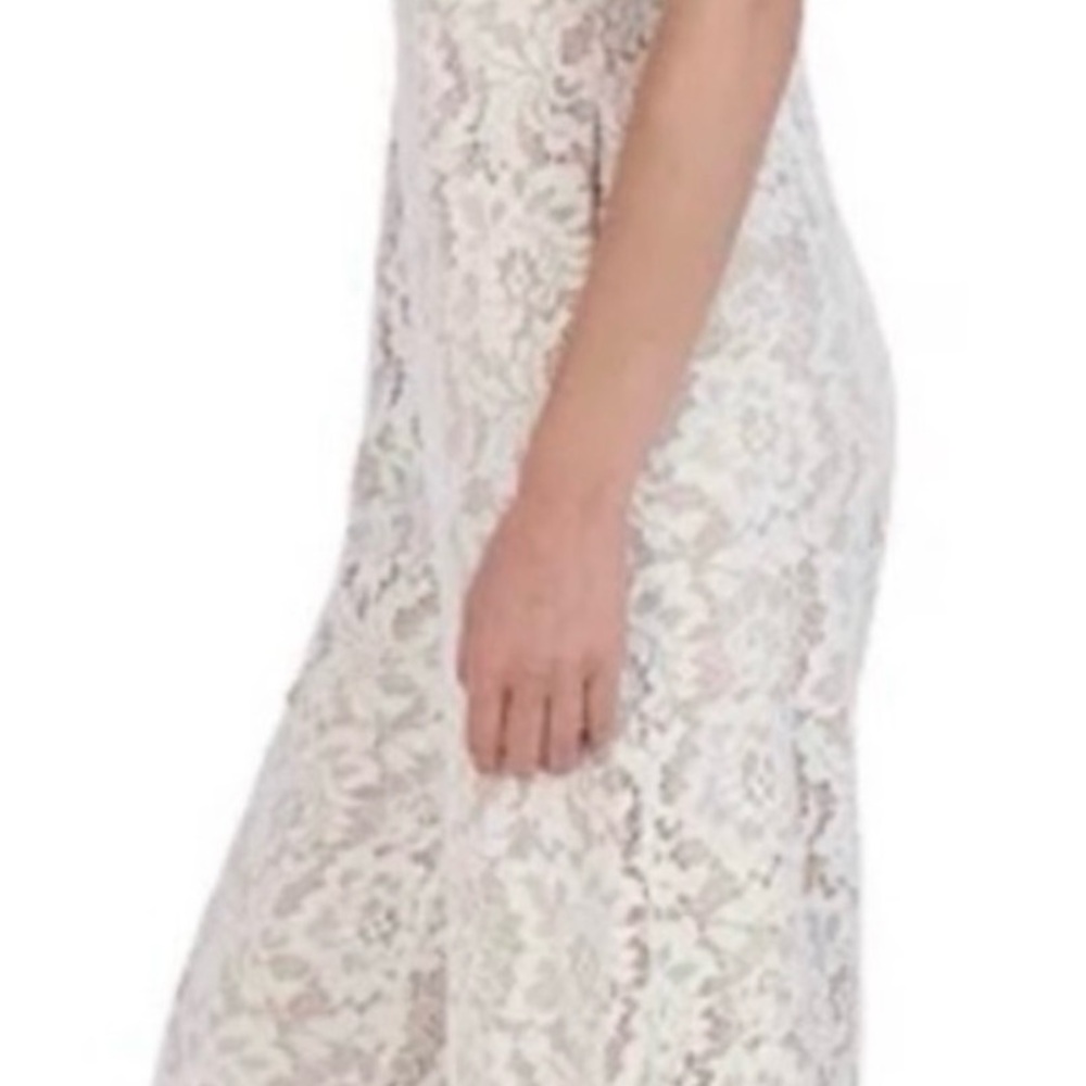 Julia Jordan Strapless White Lace Jumpsuit